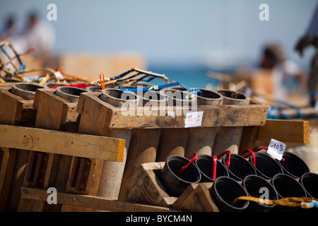 Feuerwerk-Raketen an der Plage de Pampelonne St. Tropez anlässlich den 14. Juli Nationalfeiertag in Frankreich Stockfoto