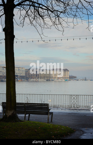 Die Stadt Genf Uferpromenade am Genfer See der Schweiz. Stockfoto