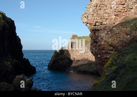 Teil des Schlosses bleibt in Dunbar, East Lothian, Schottland. Stockfoto