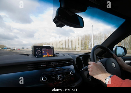 Fahrt auf Autobahn M27 in Hampshire UK Stockfoto