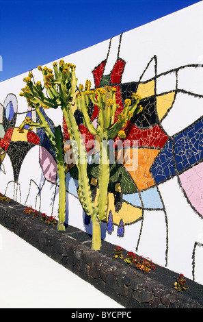 Garten, Haus von Cesar Manrique in Taro de Tahiche, Lanzarote, Kanarische Inseln, Spanien Stockfoto