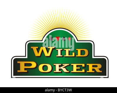 Casino Poker Icons auf grünen Banner. Weißen Hintergrund. Vektor-illustration Stockfoto
