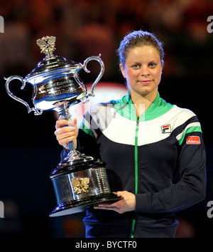 Australian Open Tennis 2011. Melbourne. Samstag 29.1.2011. Damen Einzel Finale Kim CLIJSTERS (Bel) gewinnt in drei Sätzen. Stockfoto