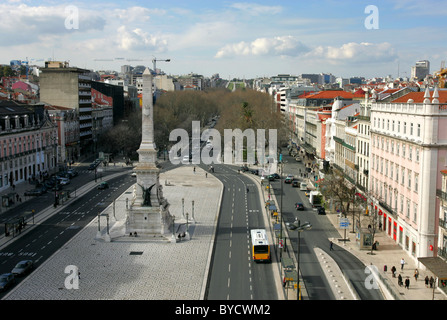 Praça Dos Restauradores, Lissabon, Portugal Stockfoto