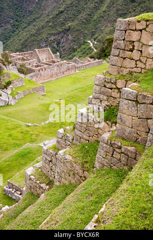 Inkaruinen von Machu Picchu, Peru, Südamerika. Stockfoto