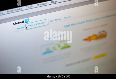 Ein Screenshot von dem beliebten Linked In networking-Website auf Freitag, 28. Januar 2011. (© Richard B. Levine) Stockfoto