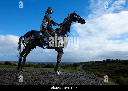 Gälisch-Häuptling, geformt durch Maurice Hannon, Commerate die Schlacht von Brachvogel Pass, Boyle, County Roscommon, Irland Stockfoto