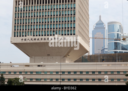 Die chinesische Volksbefreiungsarmee zwingt Hong Kong Gebäude Stockfoto