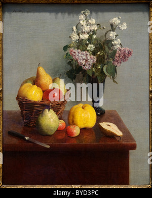 Stillleben mit Blumen und Früchten, 1866, von Henri Fantin-Latour Stockfoto