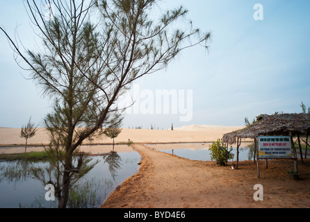 Weißen Sanddünen am Bau Trang, in der Nähe von Mui Ne, Vietnam Stockfoto