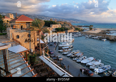 Historischen Hafen von Byblos, Jbail, Jbeil, Libanon, Nahost, Westasien Stockfoto