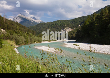 Oberlauf der Isar im Hinterautal, Karwendelgebirge, Alpen, Tirol, Austria, Europe Stockfoto