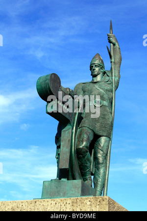 Statue von Ingolfur Arnarson, Reykjavik, Island, Europa Stockfoto
