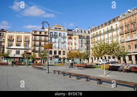 Der Platz Plaza del Castillo, Pamplona, Navarra, Spanien, Europa Stockfoto