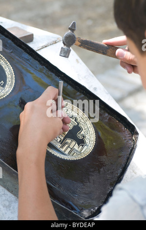 Traditionelle Kunst und Kunsthandwerk, Buchara, Usbekistan, Zentralasien Stockfoto