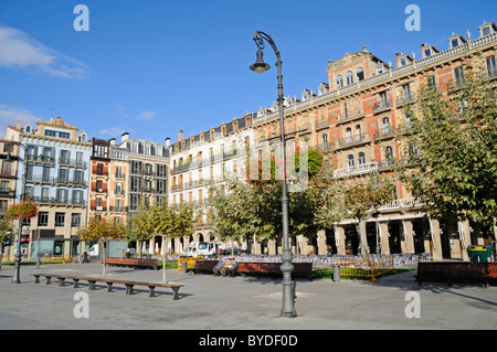 Der Platz Plaza del Castillo, Pamplona, Navarra, Spanien, Europa Stockfoto