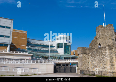 Arundel Zirkus Eingang WestQuay Shopping Mall und Arundel Turm, Stadtmauer, Stadtzentrum, Southampton Stockfoto