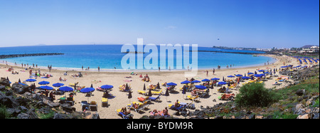 Sandstrand, Playa Dorada, Playa Blanca, Lanzarote, Kanarische Inseln, Spanien, Europa Stockfoto