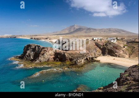 Papagayo-Strand in der Nähe von Playa Blanca, Lanzarote, Kanarische Inseln, Spanien, Europa Stockfoto