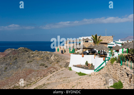 Restaurant am Papagayo-Strand in der Nähe von Playa Blanca, Lanzarote, Kanarische Inseln, Spanien, Europa Stockfoto