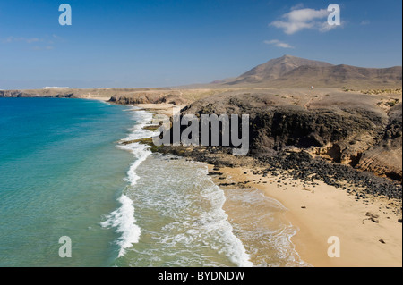 Papagayo-Strand in der Nähe von Playa Blanca, Lanzarote, Kanarische Inseln, Spanien, Europa Stockfoto