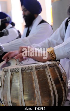 Trommler Gurdwara Havelock Road Southall Middlesex Stockfoto