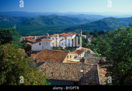 Blick auf das Dorf Trüffel Motovun, Istrien, Kroatien, Europa Stockfoto