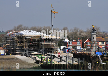 Industrie, Bau, Gebäude, neu, Shoreham, R.N.L.I Boat House, Arbeit, im Bau Stockfoto