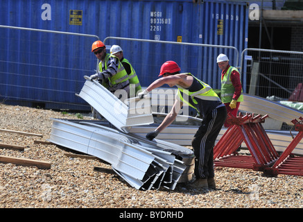 Stranggepresstem Aluminium, Baustoffe Stockfoto