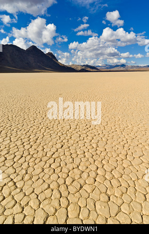 Die Tribüne im Racetrack-Tal, bekannt für seine schlittert Felsen auf dem Racetrack Playa, Death Valley Nationalpark, Kalifornien Stockfoto