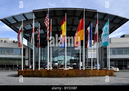 Eingang West, Messe München, Messe München, München, Bayern, Deutschland, Europa Stockfoto