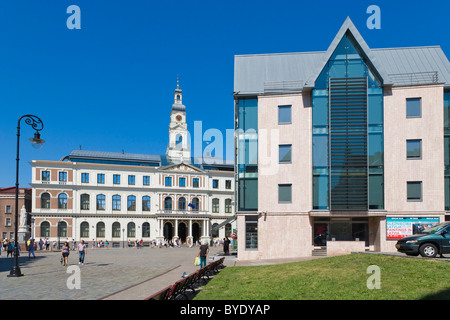 Riga City Council, Rigas Kuppel, Rathausplatz, Ratslaukums, alte Stadt, Vecriga, Riga, Lettland, Nordeuropa Stockfoto