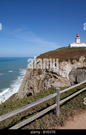 Der westlichste Punkt Europas, Cabo da Roca Kap, Sintra, Lissabon, Portugal, Europa Stockfoto