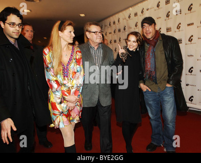 Javier Bardem, Natalie Portman und Miloš Forman und Frau Martina Premiere von "Goyas Geister" Prag, Tschechische Republik-31.01.07 Stockfoto