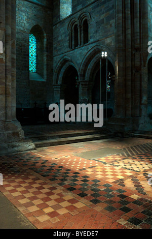 Innenraum des Brinkburn Abbey Ruins Stockfoto