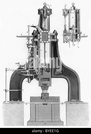 James Nasmyth Patent Dampfhammer. Stockfoto