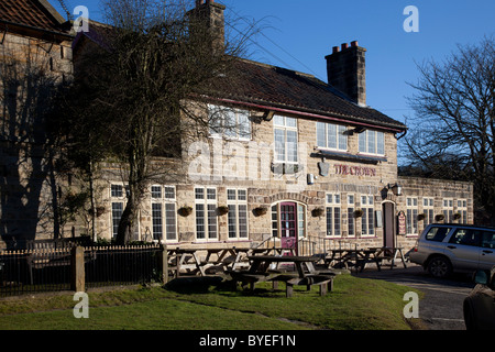 Der Crown Inn, Hutton-le-Hole-Dorf, North Yorkshire Stockfoto