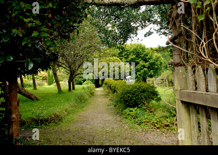 Godolphin House, National Trust, Cornwall. Abgebildet ist die Seite-Garten Stockfoto