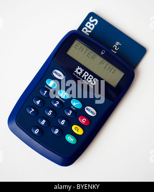 RBS Royal Bank of Scotland digitale Banking Kartenleser mit Banking Karte Stockfoto