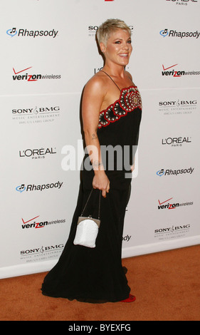 Rosa 'Alecia Moore"2007 Clive Davis Pre-GRAMMY Awards Party - statt Ankünfte im The Beverly Hilton Hotel Beverly Hills, Stockfoto