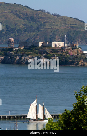 Alcatraz Insel in der San Francisco Bay vor der Küste von San Francisco, Kalifornien, USA. Stockfoto