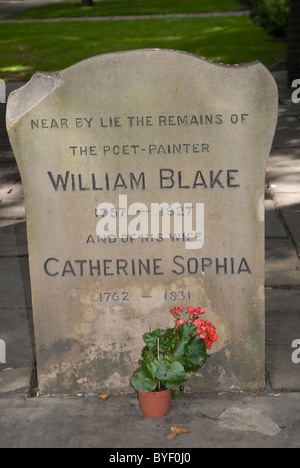 Grab von William Blake 1757-1827 Felder Friedhof Bunhill London E1 Stockfoto