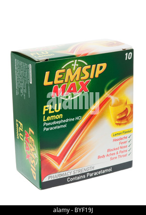 Lemsip Max Kälte und Grippe-Zitronen Geschmack Stockfoto