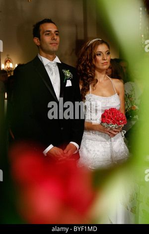 Griechisch-orthodoxe Hochzeit in Athen Griechenland Stockfoto