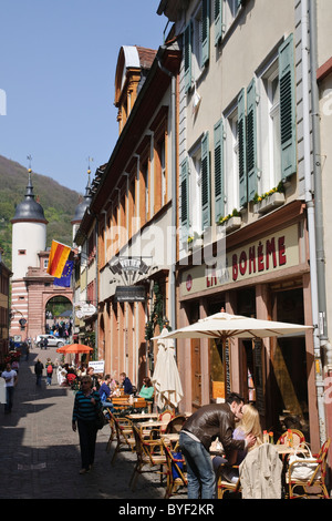 Heidelberg, Altstadt, Steingasse und Brueckentor, Baden-Württemberg, Deutschland Stockfoto