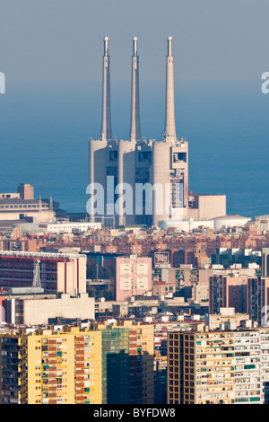 Heizkraftwerk in Barcelona Stockfoto