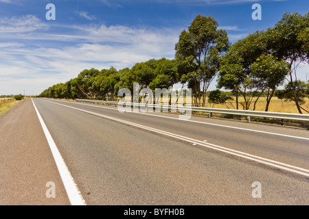 Lonely Highway in der Nähe von Toolen Vale, Victoria, Australien Stockfoto