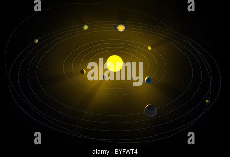 Solar system CG illustration Stockfoto