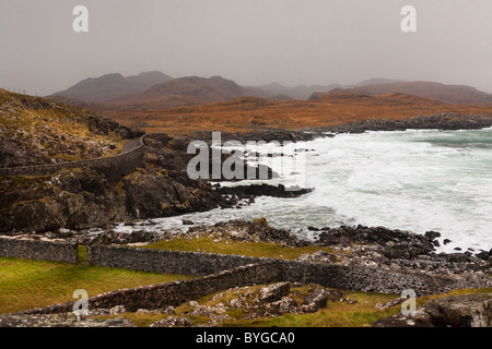 Tobenden Atlantik und stürmischen Himmel am Point of Ardnamurchan Stockfoto