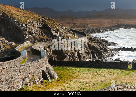 Tobenden Atlantik und stürmischen Himmel am Point of Ardnamurchan Stockfoto